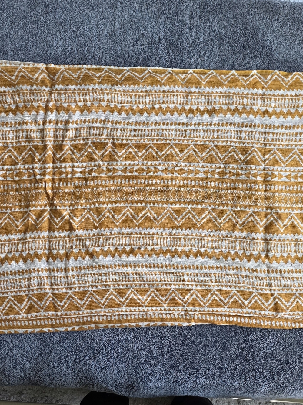pistil Mustard and White Geometric Throw
